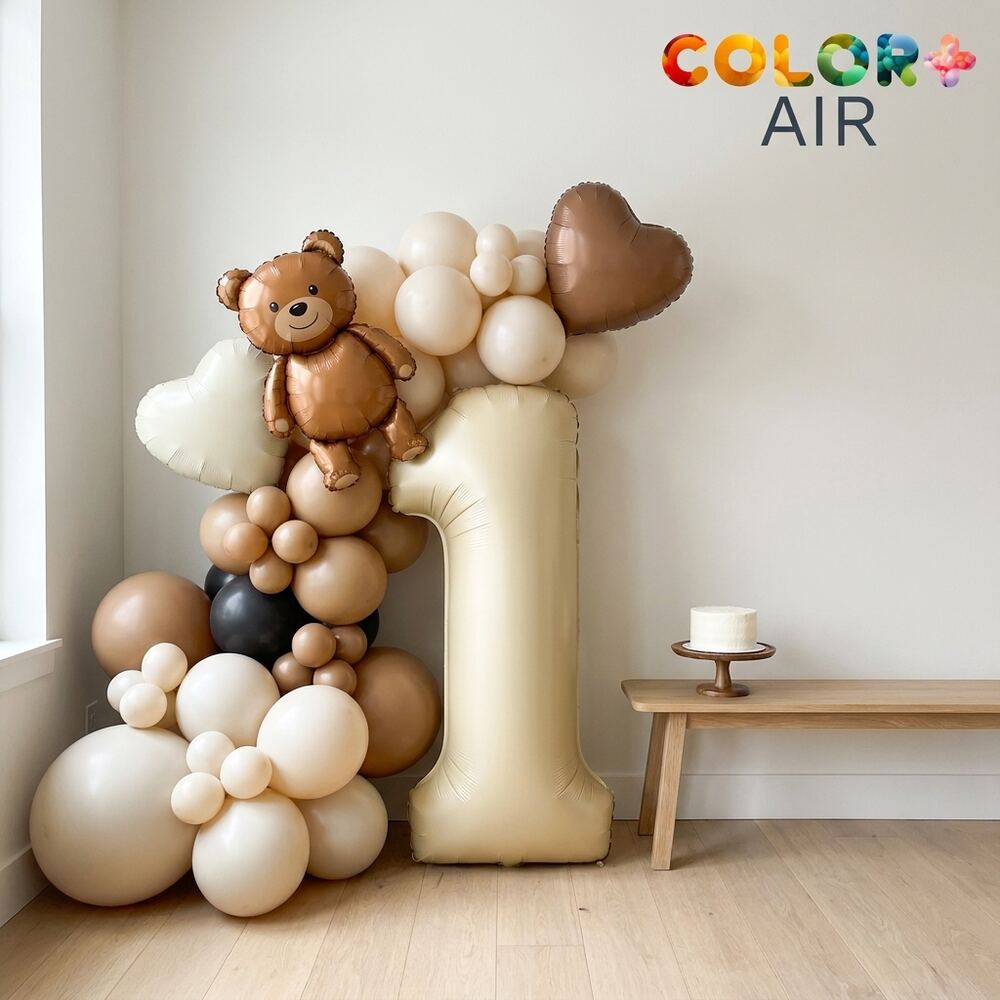 Teddy Bear Boho Balloon Set
